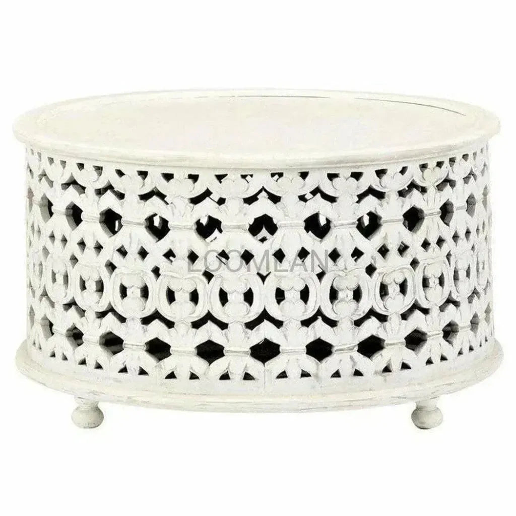 Tyrenna Drum Style Round Coffee Table