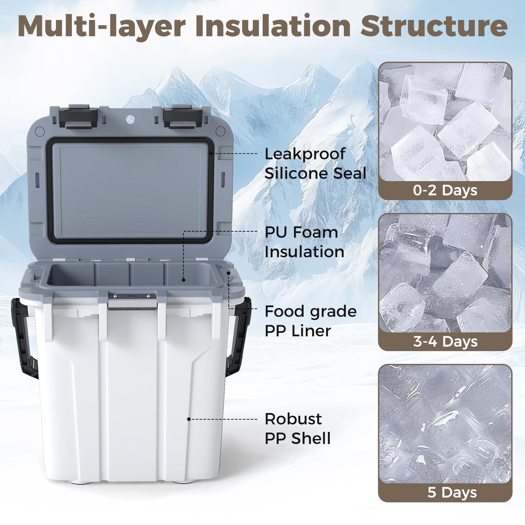 Ultra-Light Injection Molded Cooler 21 QT Hard Ice Chest DirectDeals
