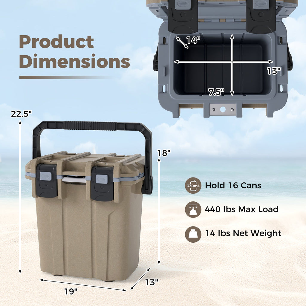 Ultra-Light Injection Molded Cooler 21 QT Hard Ice Chest DirectDeals