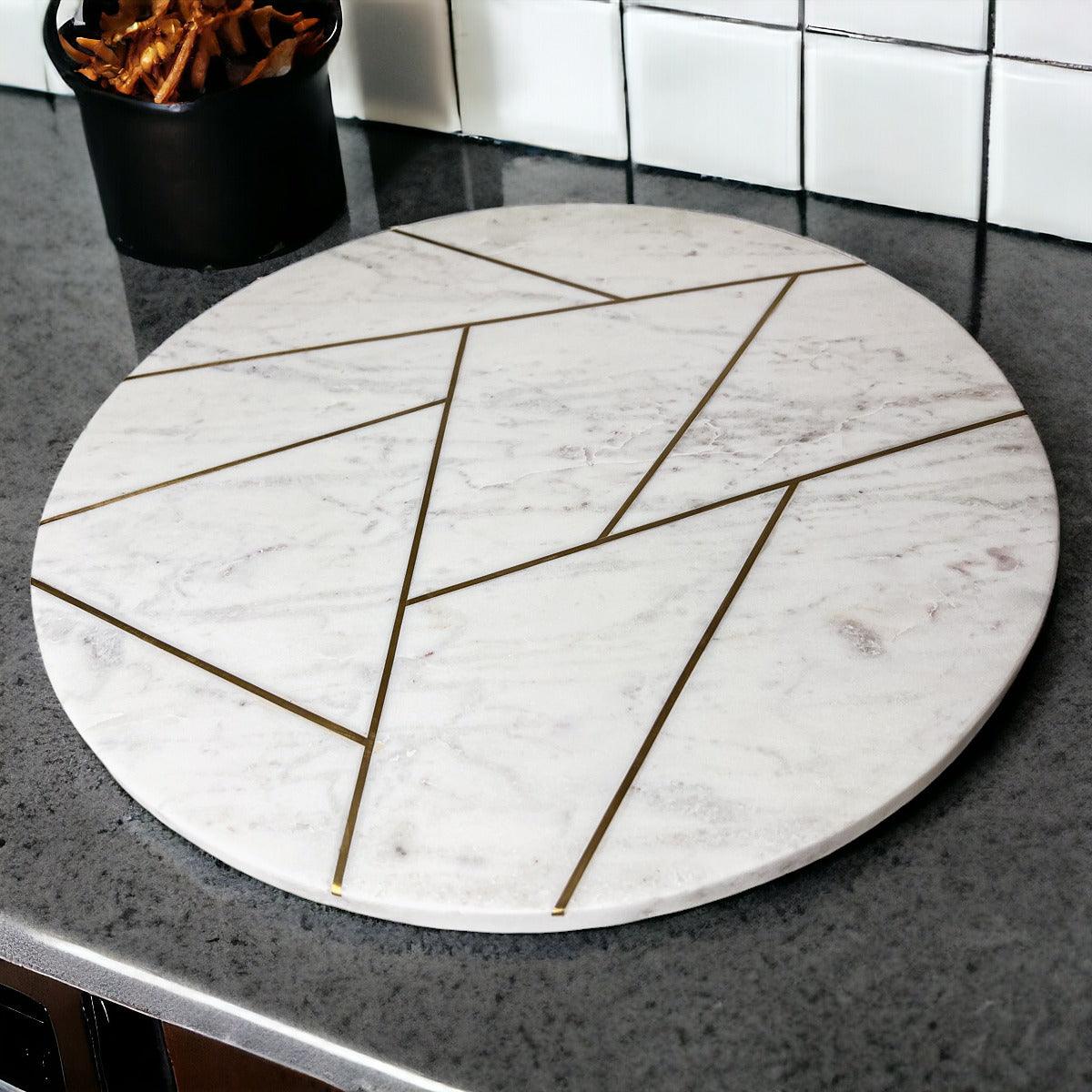 Marble & Gold Lazy Susan Gia Roma