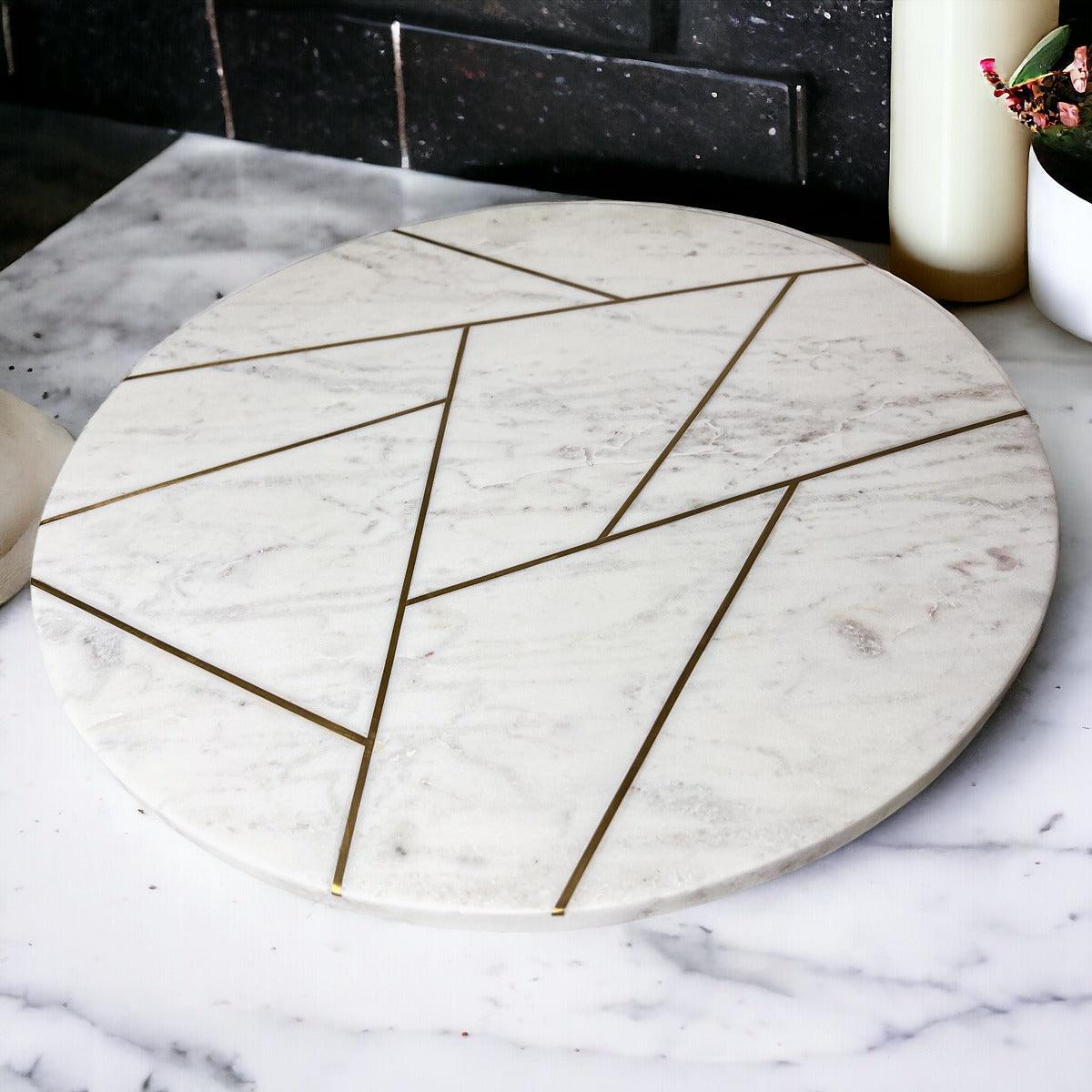Marble & Gold Lazy Susan Gia Roma
