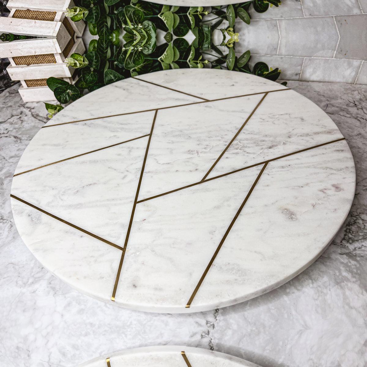 Marble & Gold Lazy Susan Gia Roma