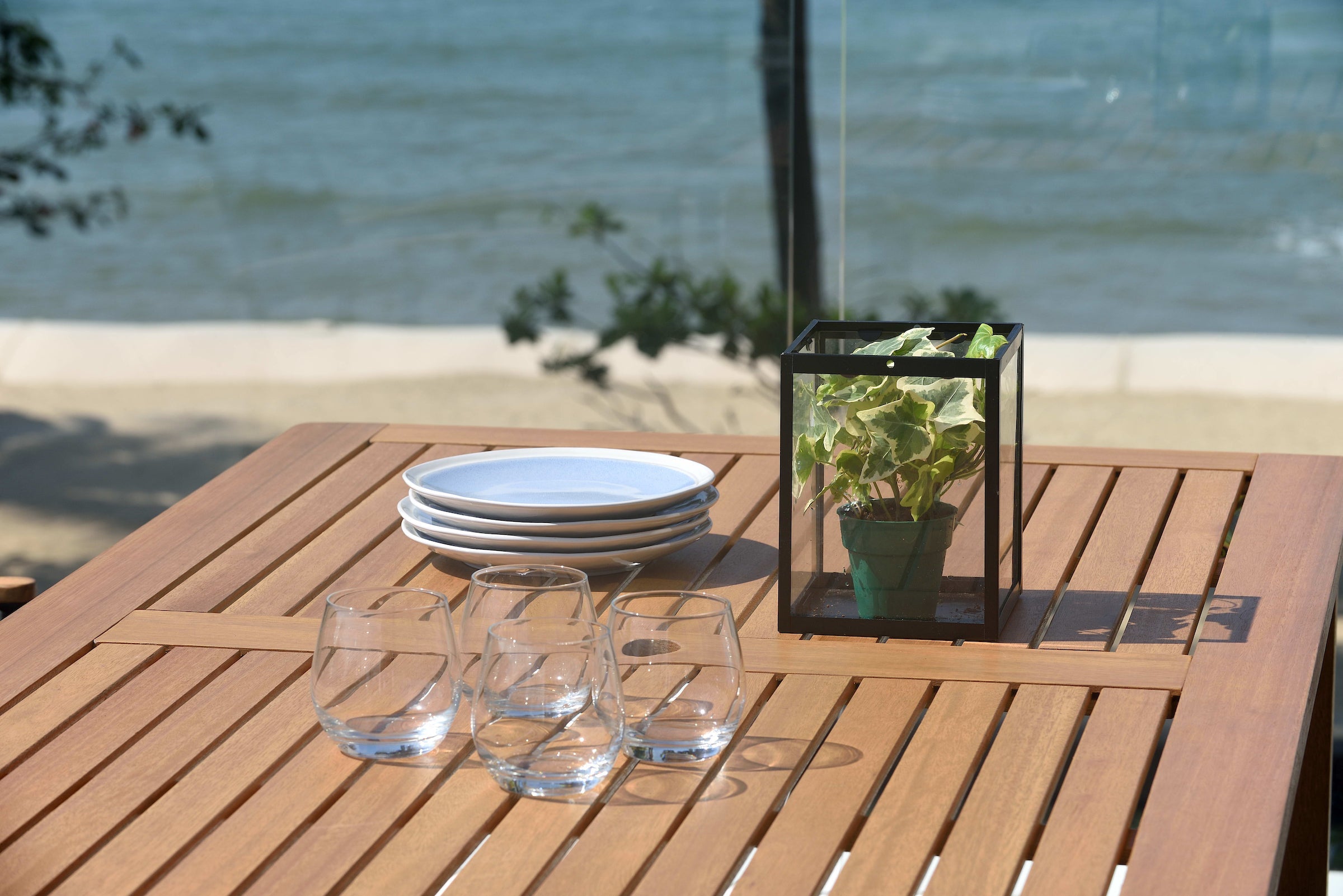 Orlando Wood Table and Manhattan Black Dining Set LifestyleGarden US