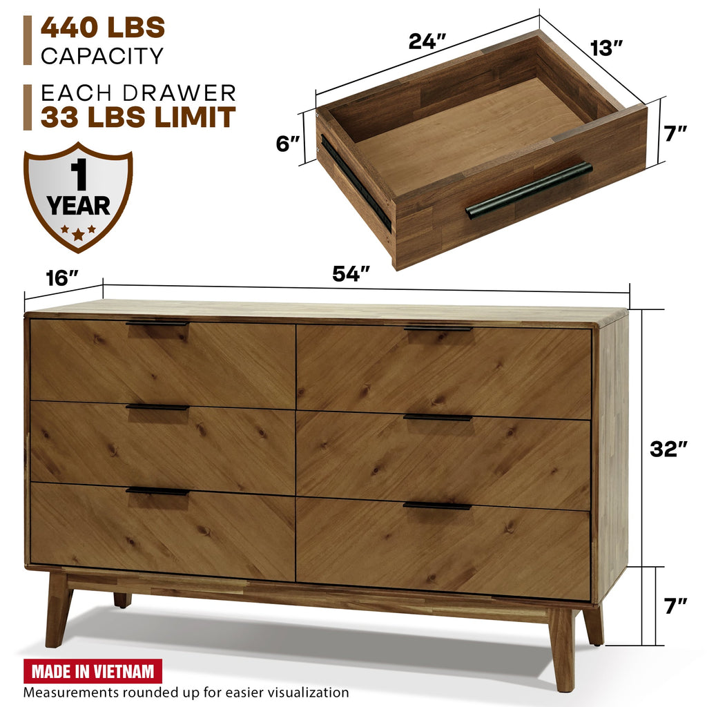 Veyron 6 Drawers Dresser Megsu