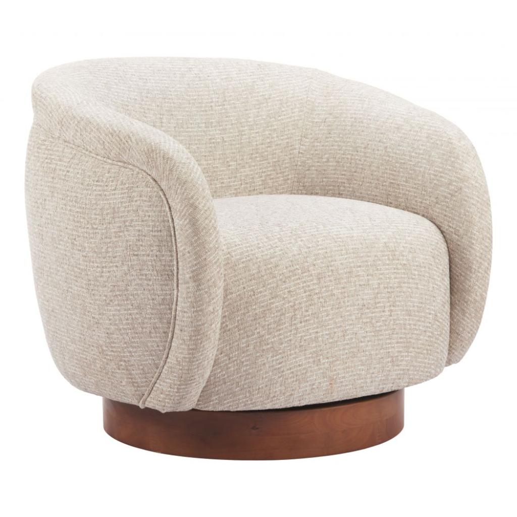 Vinta Textured Fabric Swivel Club Chair LOOMLAN