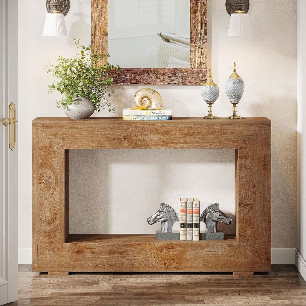 Modern Farmhouse 47-inch Long Entryway or Sofa Table in Brown Wood Finish HomePacific