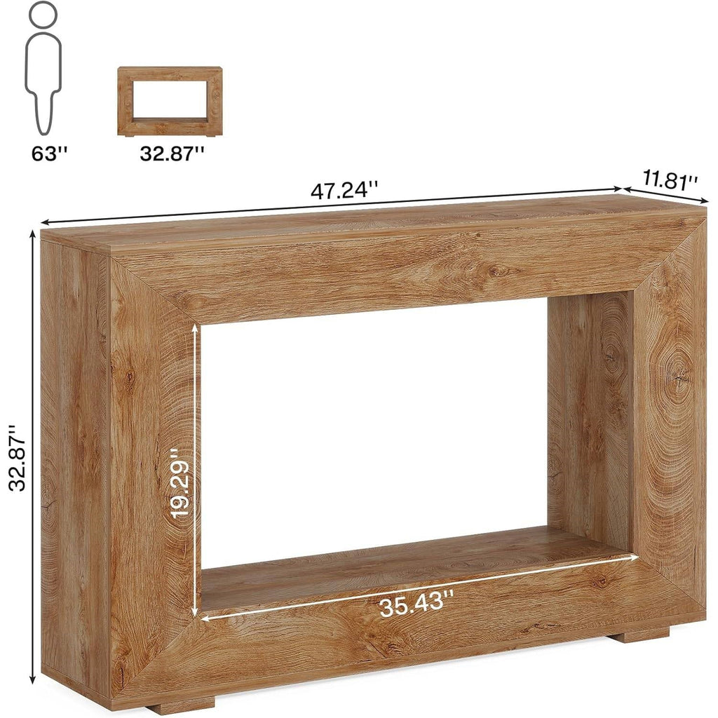Modern Farmhouse 47-inch Long Entryway or Sofa Table in Brown Wood Finish HomePacific