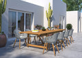 Leyland Table and Nassau Grey Armchairs Dining Set LifestyleGarden US