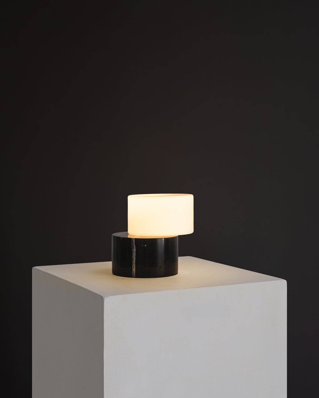 ZigZag Opal Glass Table Lamp with Marble Base