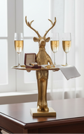 25" Elegant Aluminum Deer Butler Thenestedfig