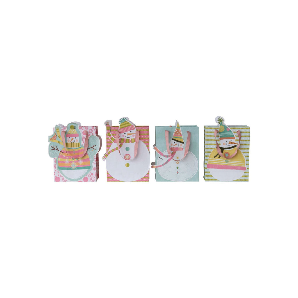 Snowman Printed Gift Bags Rust & Cinder