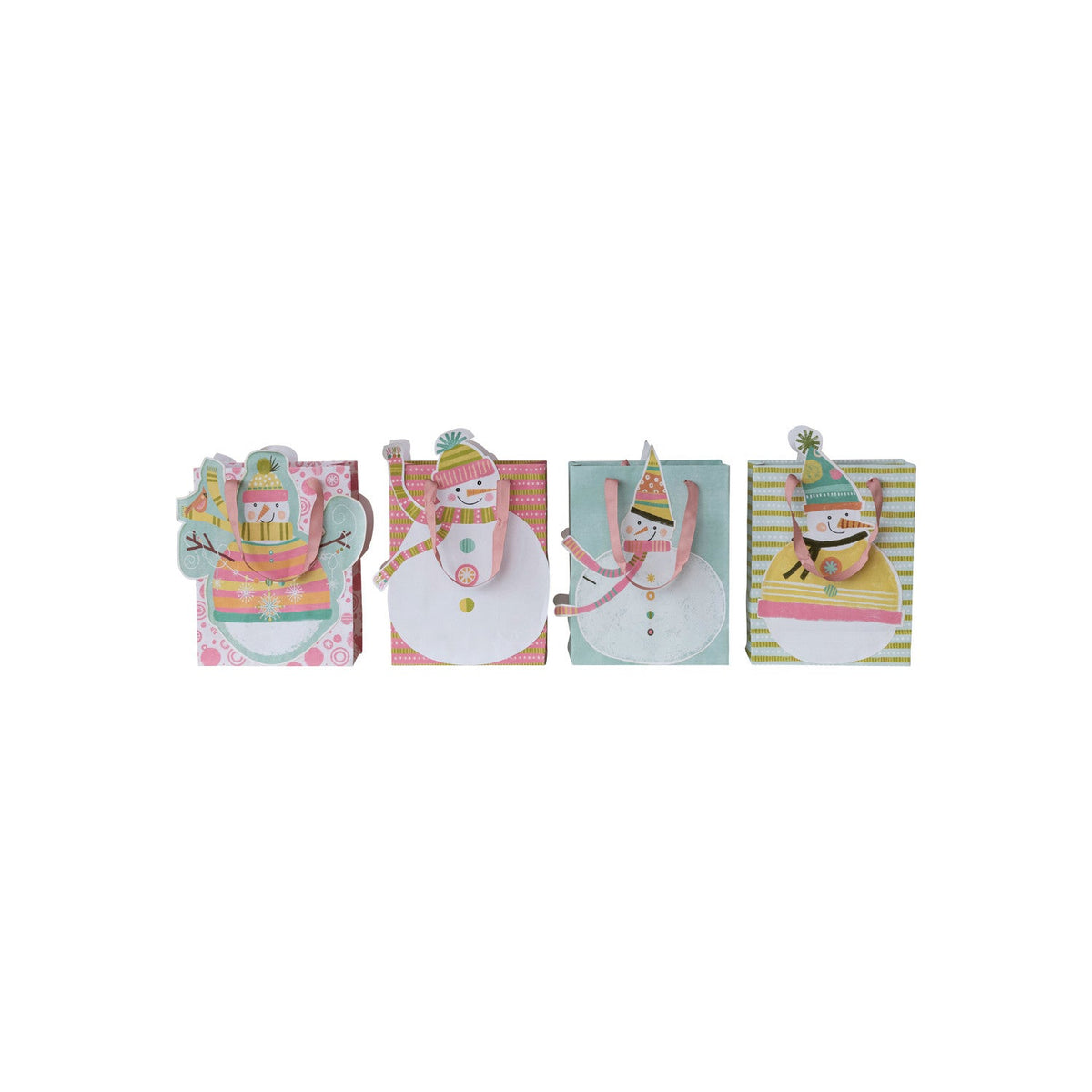 Snowman Printed Gift Bags Rust & Cinder