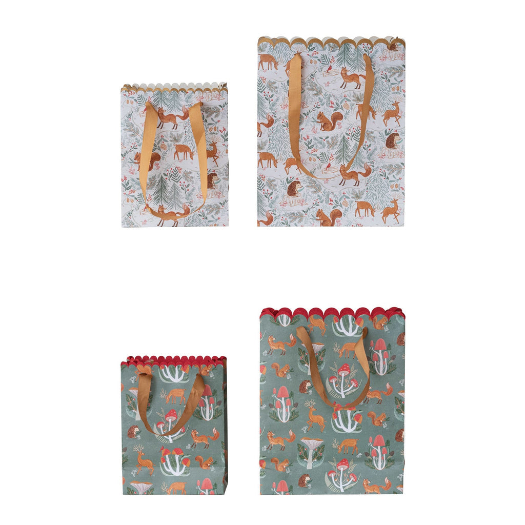 Woodland Flora & Fauna Gift Bags Rust & Cinder