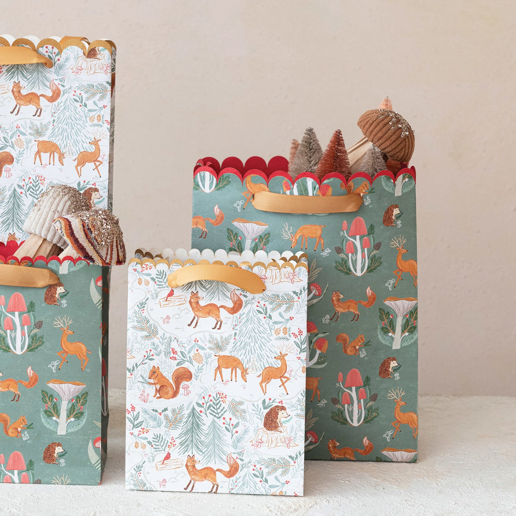 Woodland Flora & Fauna Gift Bags Rust & Cinder