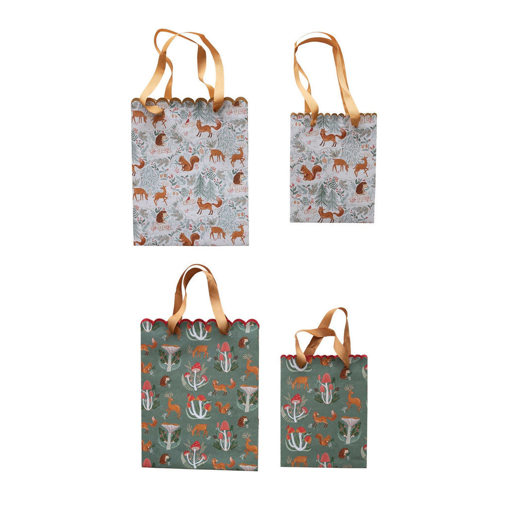 Woodland Flora & Fauna Gift Bags Rust & Cinder