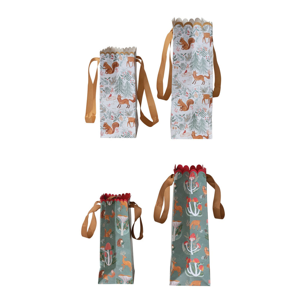 Woodland Flora & Fauna Gift Bags Rust & Cinder