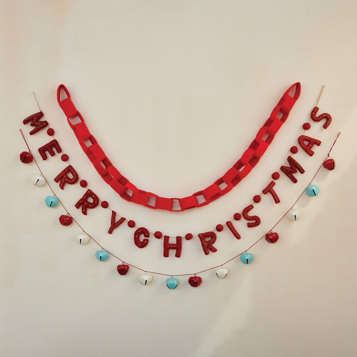 Red Velvet Chain Link Garland Rust & Cinder