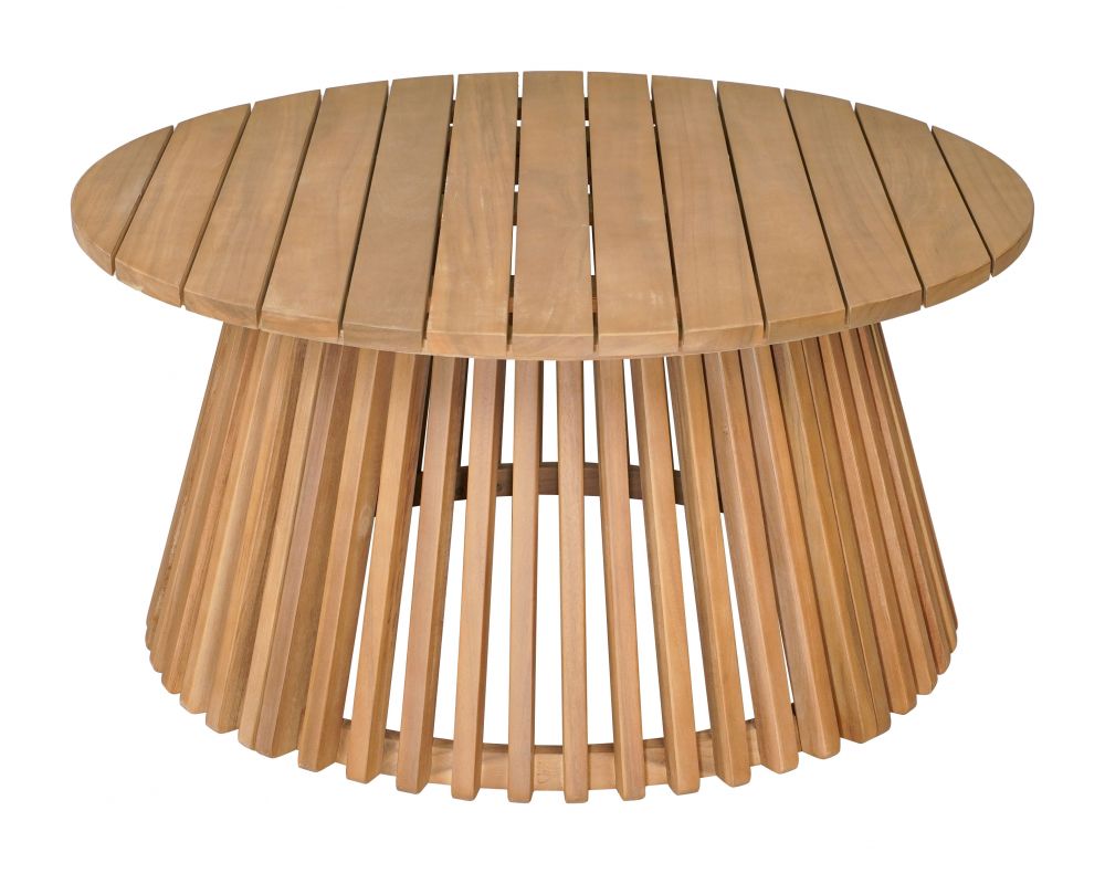 Zahara Natural Wooden Round Coffee Table LOOMLAN