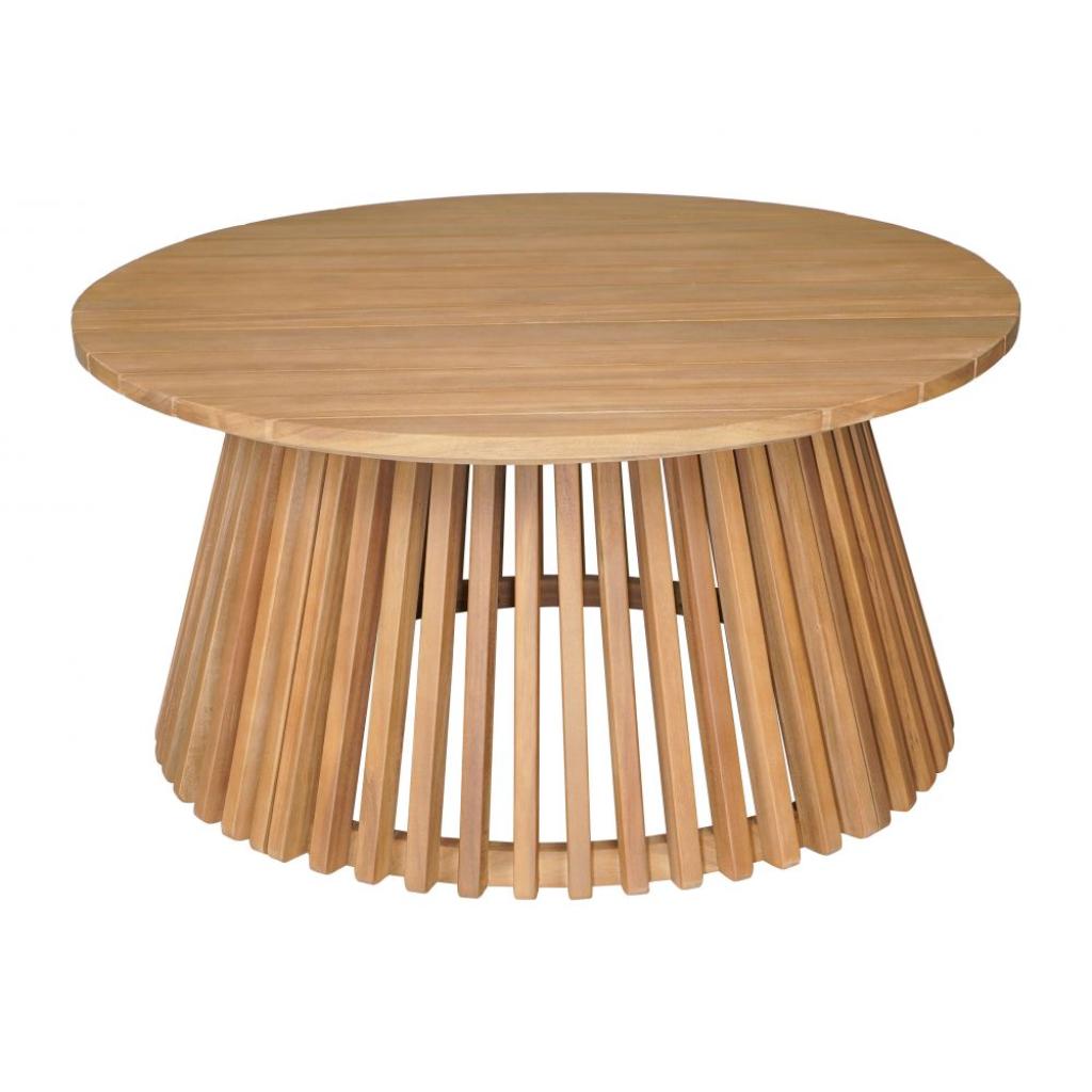 Zahara Natural Wooden Round Coffee Table LOOMLAN