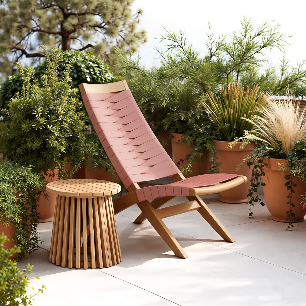 Zahara Natural Wooden Round Side Table LOOMLAN