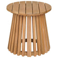 Zahara Natural Wooden Round Side Table LOOMLAN