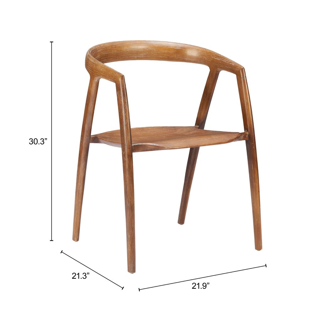 Ziran Solid Wooden Dining Chair 2PC LOOMLAN