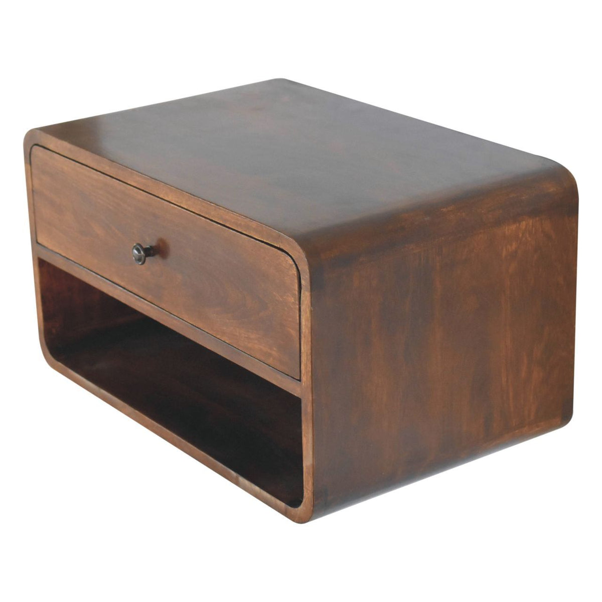 Curve Upper Slot Floating Nightstand Unique Piece Furniture