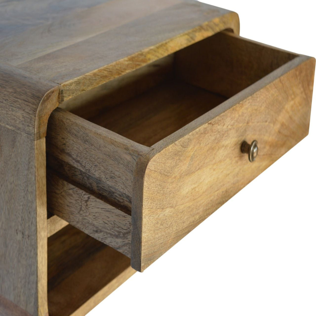 Curve Upper Slot Floating Nightstand Unique Piece Furniture