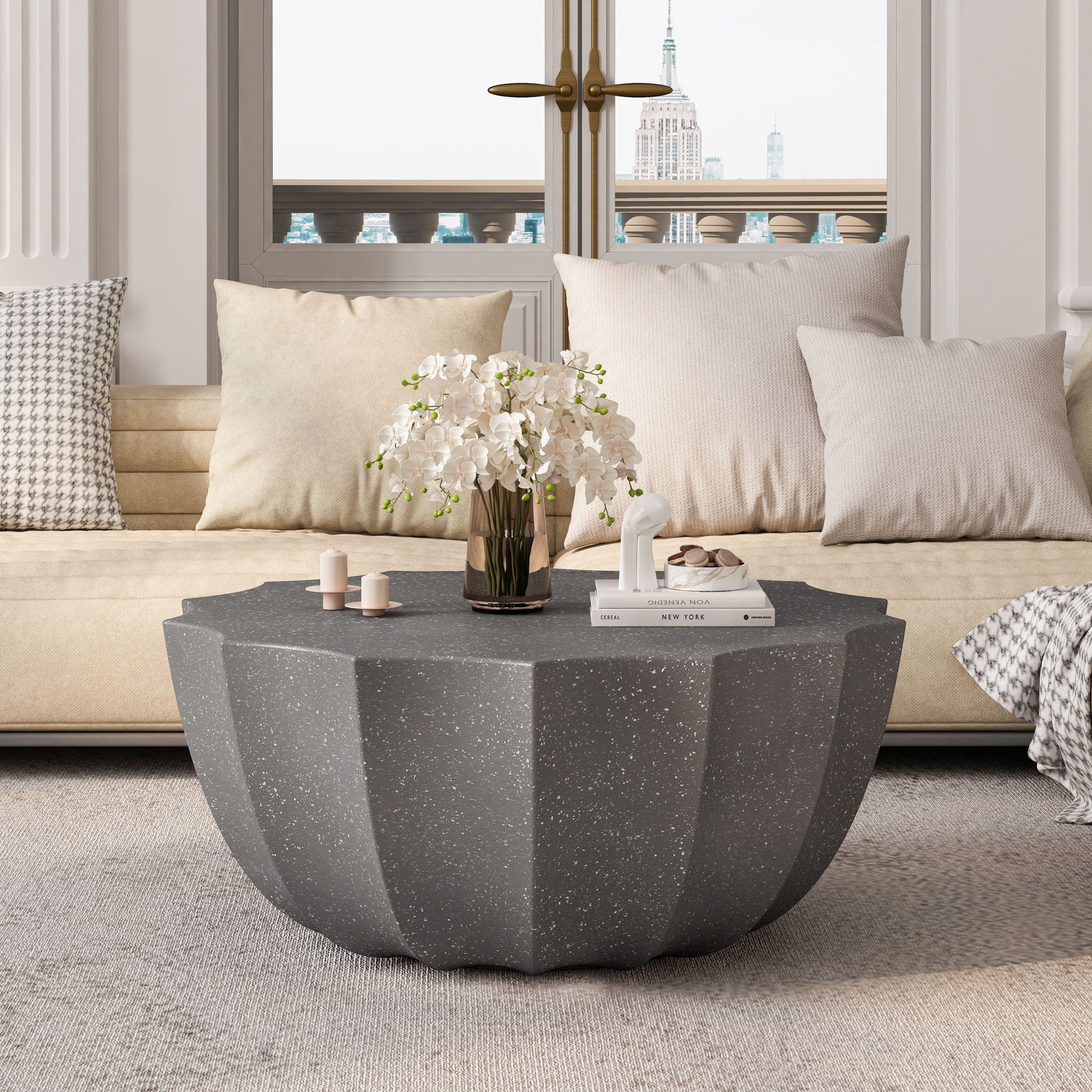Modern Round Coffee Table For Indoor / Outdoor Unique Piece Furniture