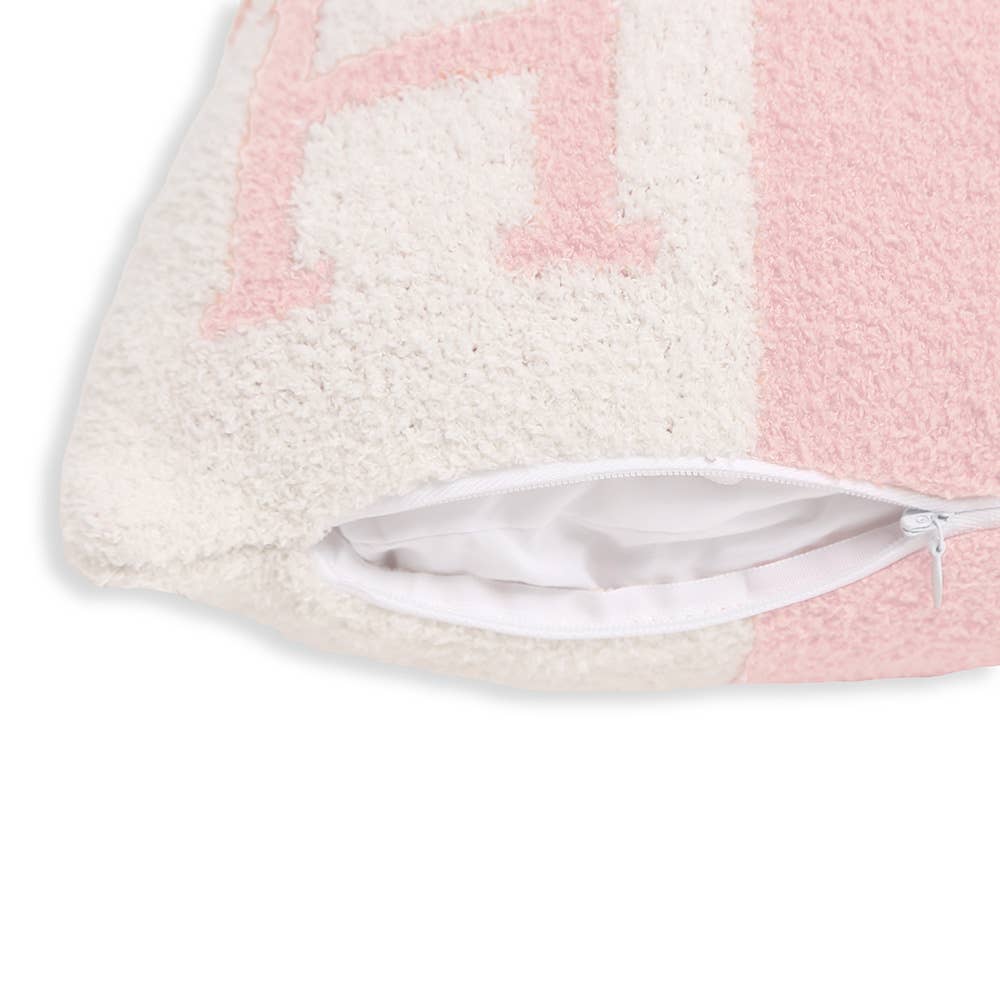 H Patterned Cushion Cover in Pink Shop Fête
