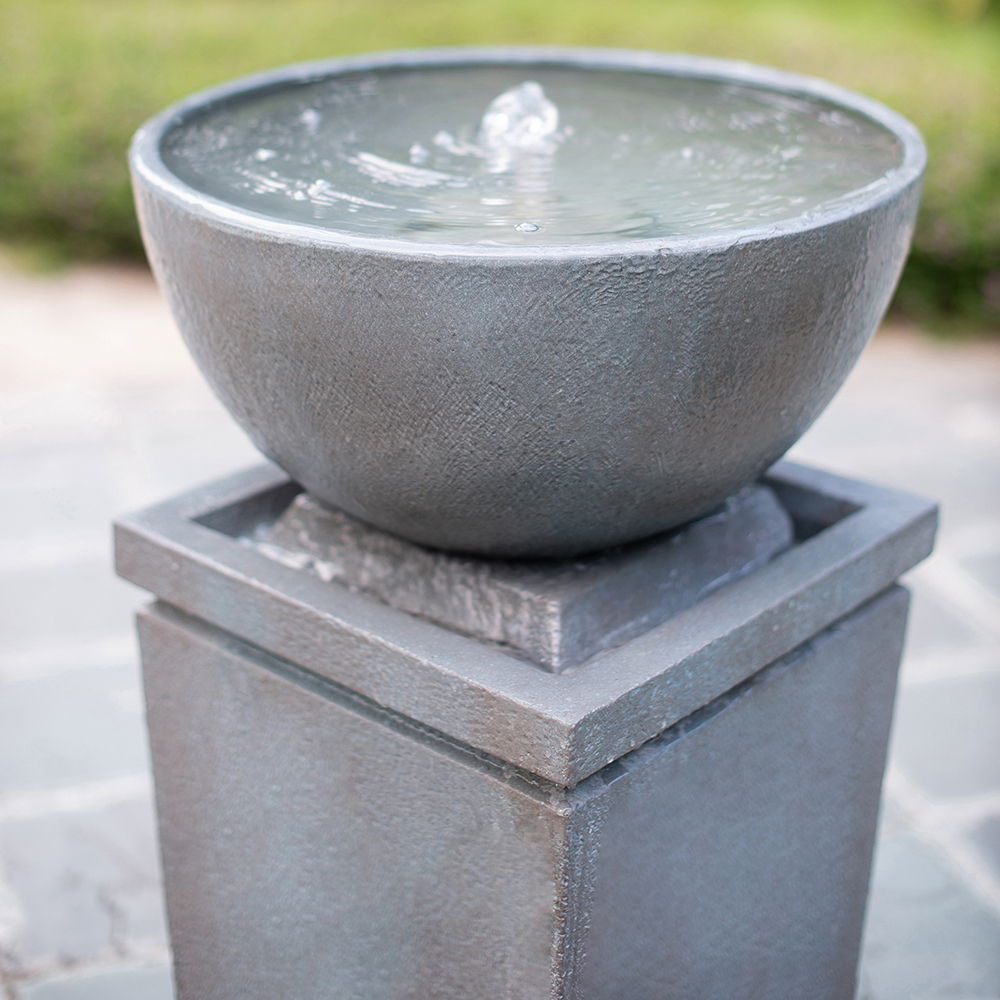 Zen Bowl Water Fountain, Outdoor Bird Feeder / Bath Fountains, Relaxing Water Feature For Garden Unique Piece Furniture