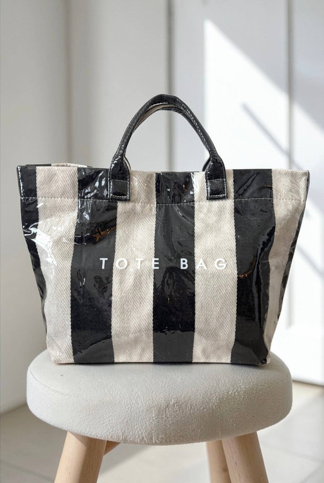 The Bag Waterproof Tote in Navy & White Shop Fête