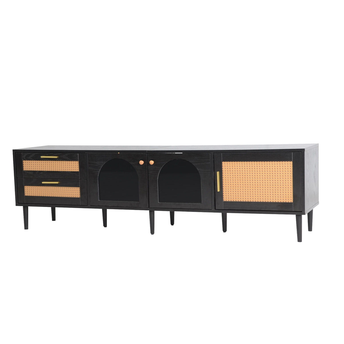 TV Stand With App-Controlled LED Lights, 2 Drawers & Door Storage Unique Piece Furniture