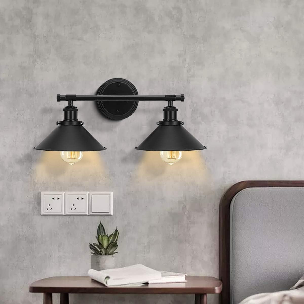 2-3 Matte Black Wall Sconce Farmhouse Decor