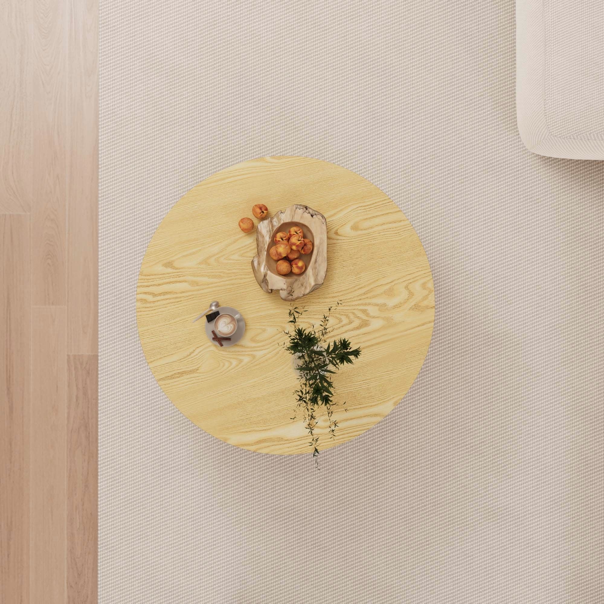 Modern Circular Coffee Table With Stripe Design And Storage Space Unique Piece Furniture