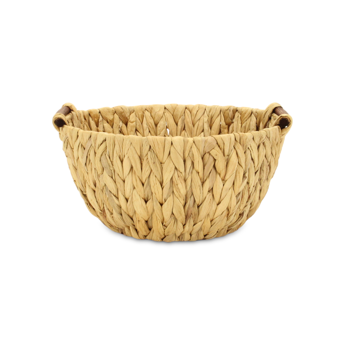 Laelia Woven Water Hyacinth Basket with Side Wood Handles Shop Fête