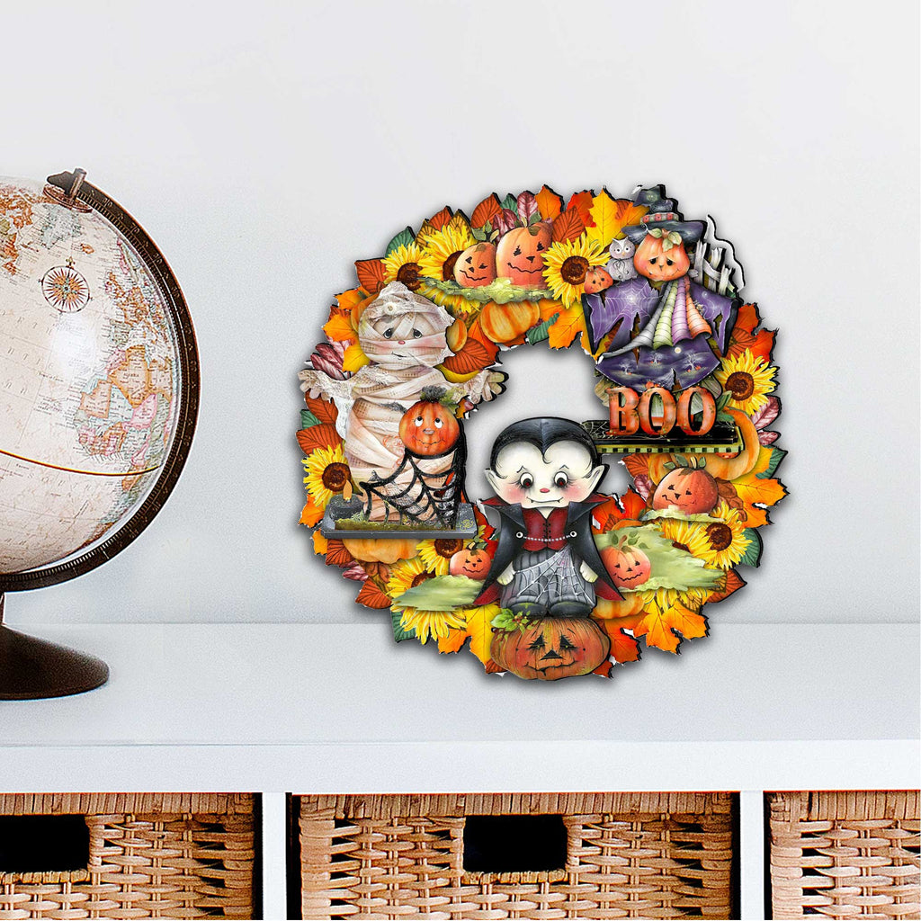 Halloween Holiday Door Wreath by G. DeBrekht - Thanksgiving Halloween Decor - 8185316H G.DeBrekht