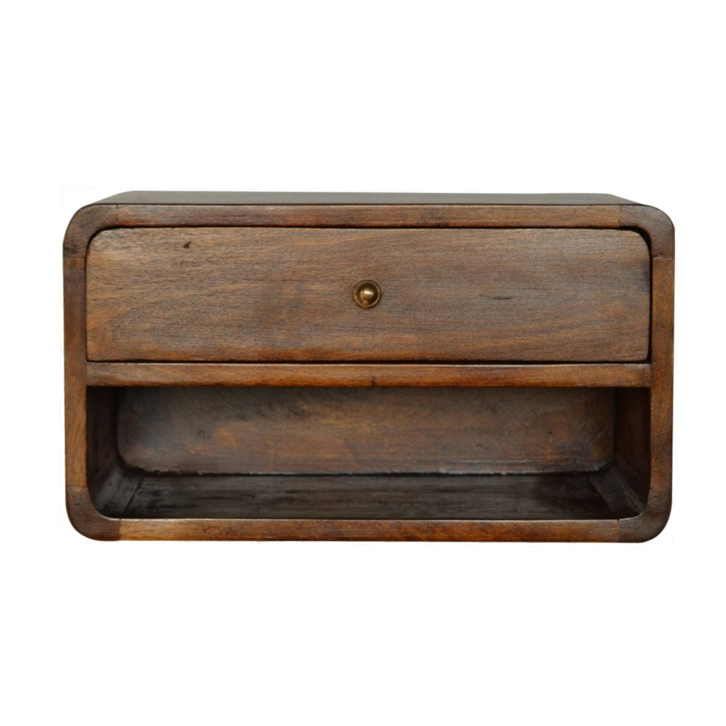 Curve Upper Slot Floating Nightstand Unique Piece Furniture