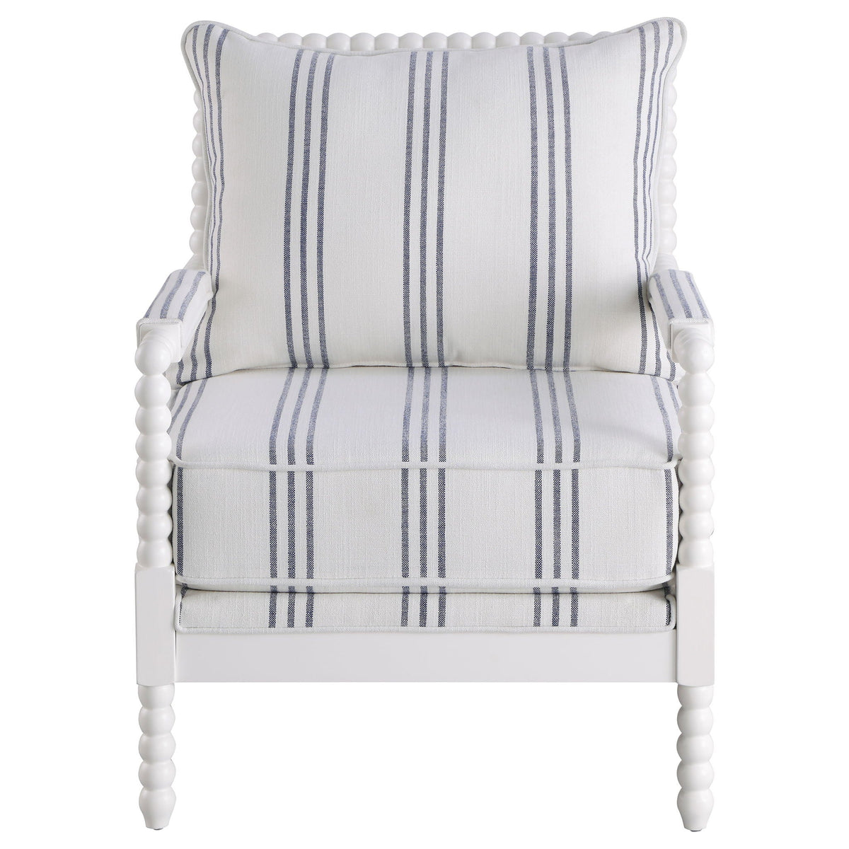 Blanchett Upholstered Bobbin Accent Chair White Unique Piece Furniture
