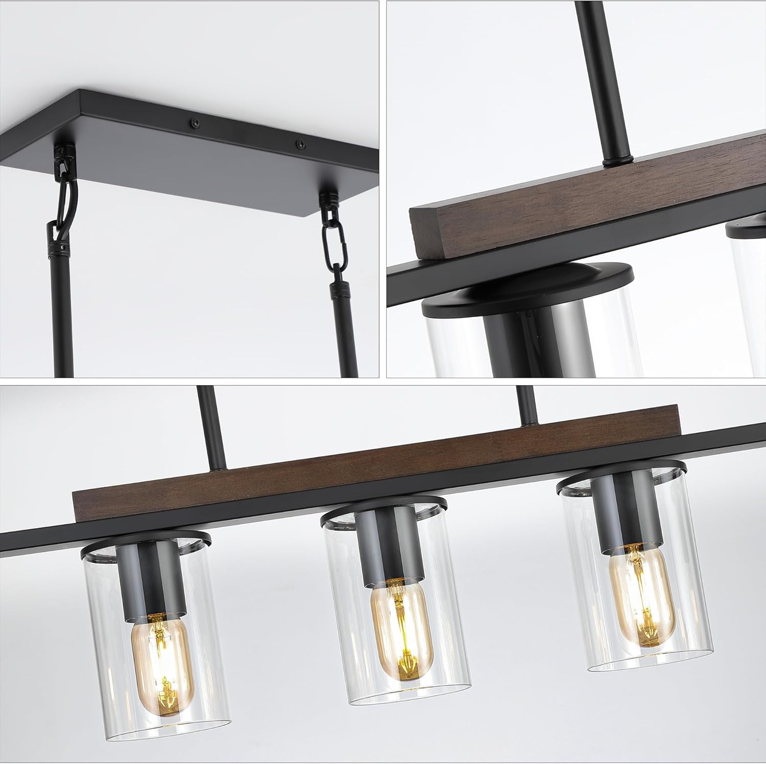 Farmhouse Black Linear Chandelier Farmhouse Decor
