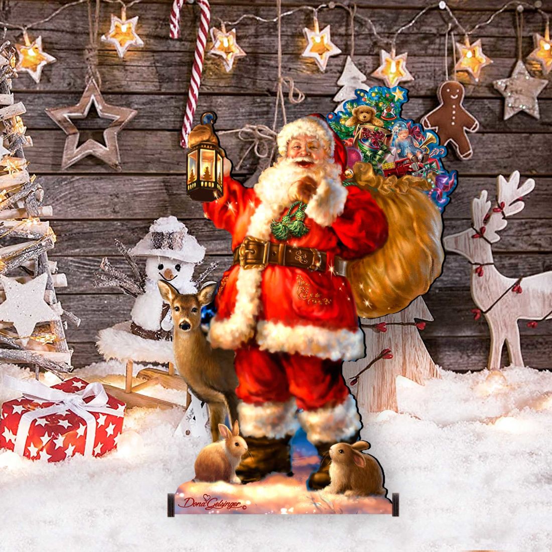 Woodland Santa Christmas Outdoor Decor by D. Gelsinger - Christmas Santa Snowman Decor - 8461028F-1105 G.DeBrekht