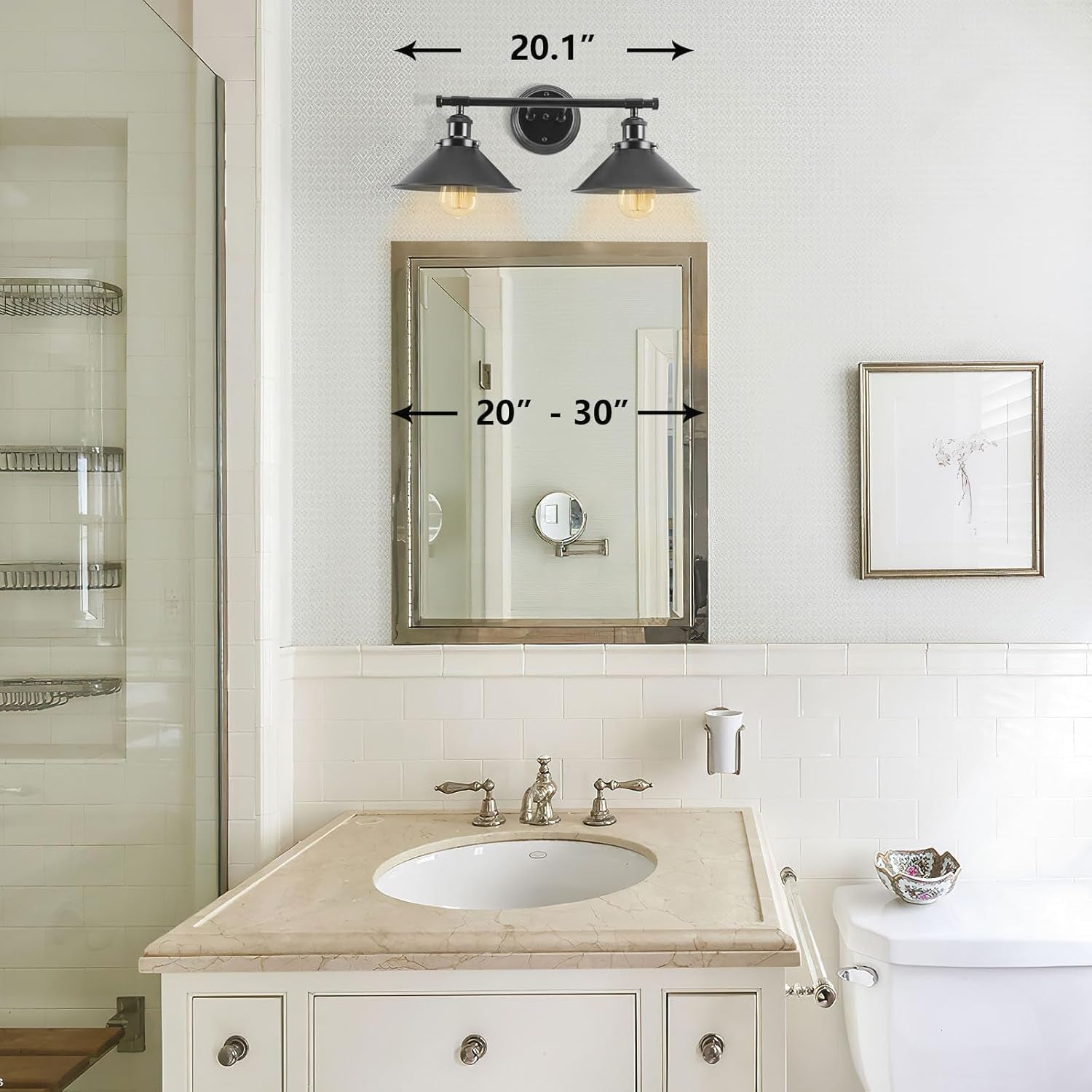 2-3 Matte Black Wall Sconce Farmhouse Decor