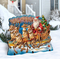 Deerest Friends Christmas Outdoor Yard Sign by G. DeBrekht - Christmas Santa Snowman Decor - 8118081F G.DeBrekht