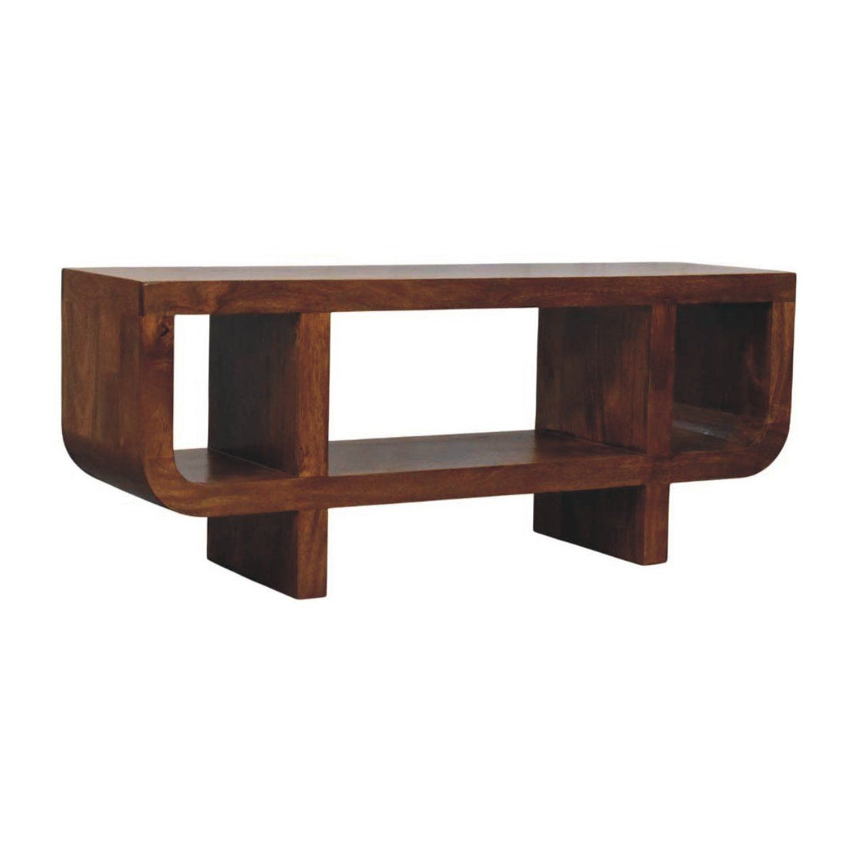Orion - Curved Media Unit - Brown Unique Piece Furniture