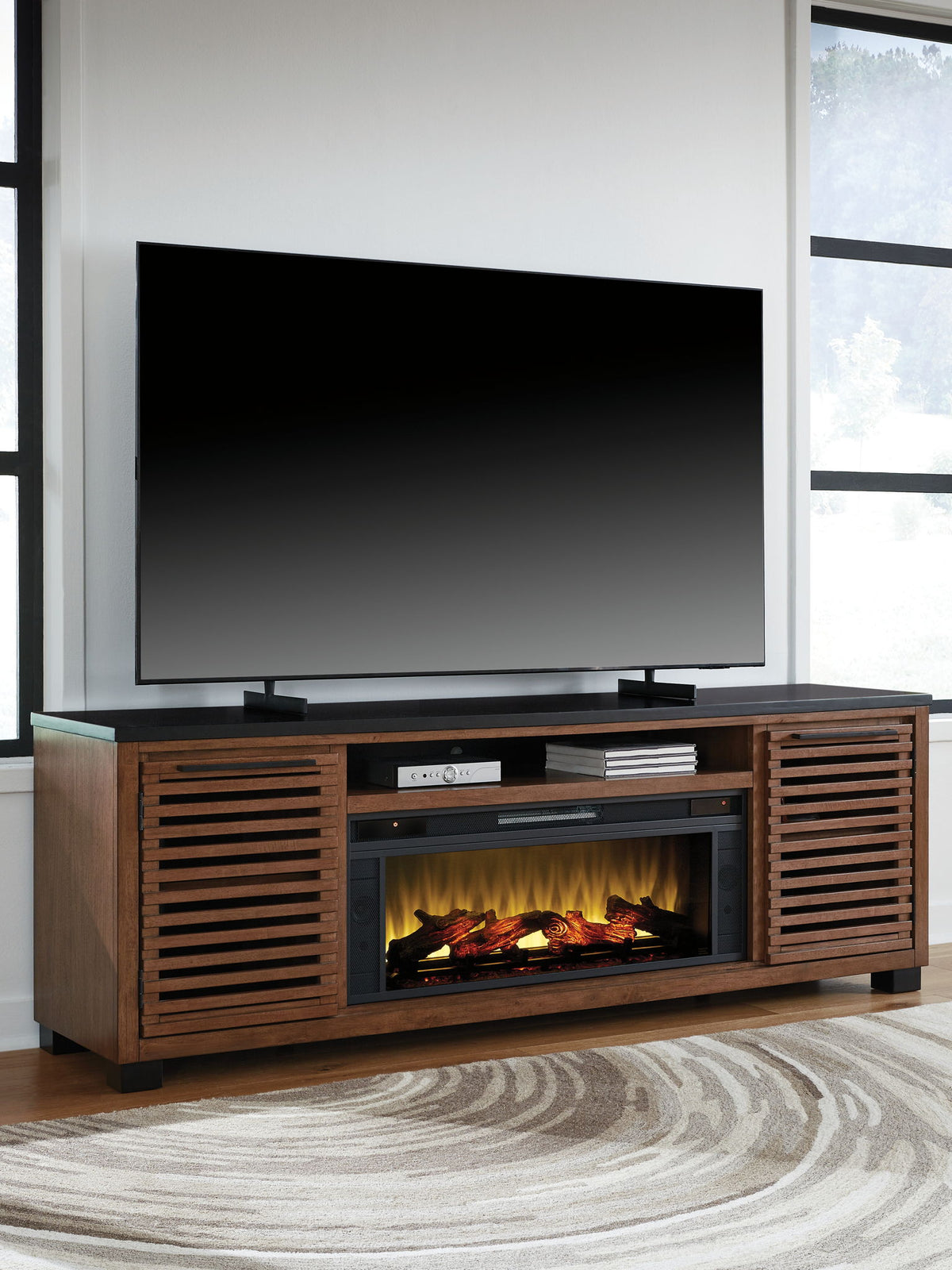 Kallari - TV Stand With Fireplace Option Unique Piece Furniture
