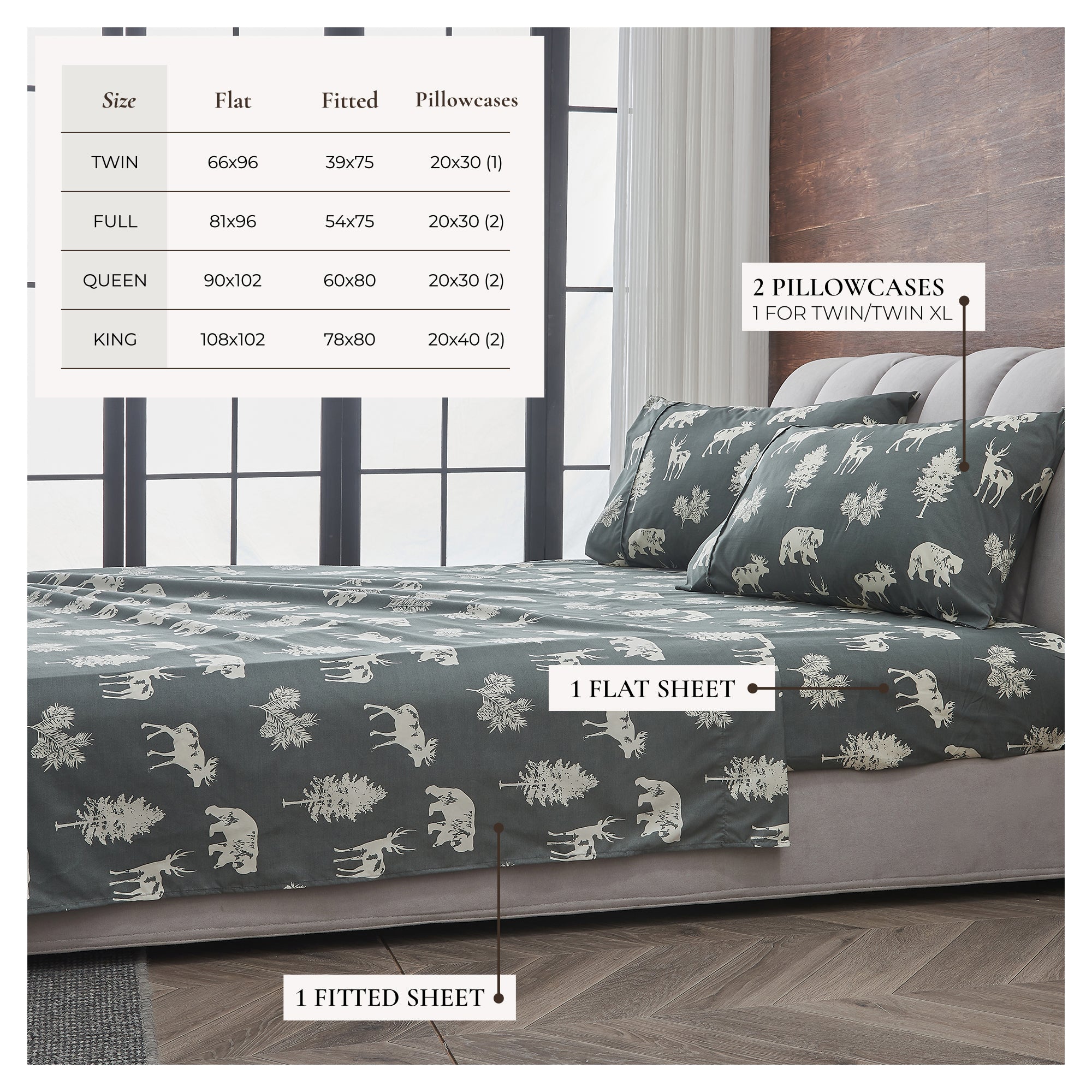 Lodge Printed Sheet Set - Mountain Ridge Collection Great Bay Home