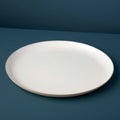 Alto 14" Round Platter, Dove Tea + Linen