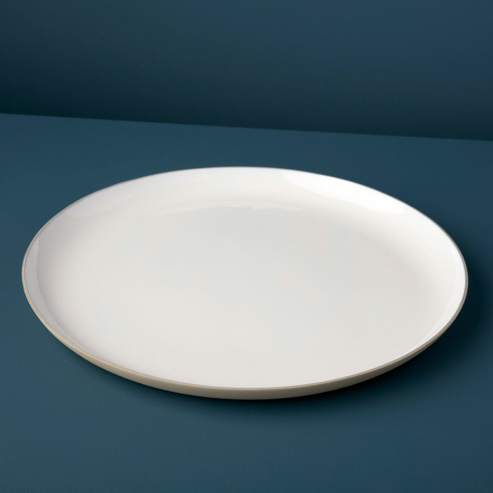 Alto 14" Round Platter, Dove Tea + Linen