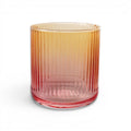 Amber & Pink Ombre Ribbed Drinking Glass Rust & Cinder