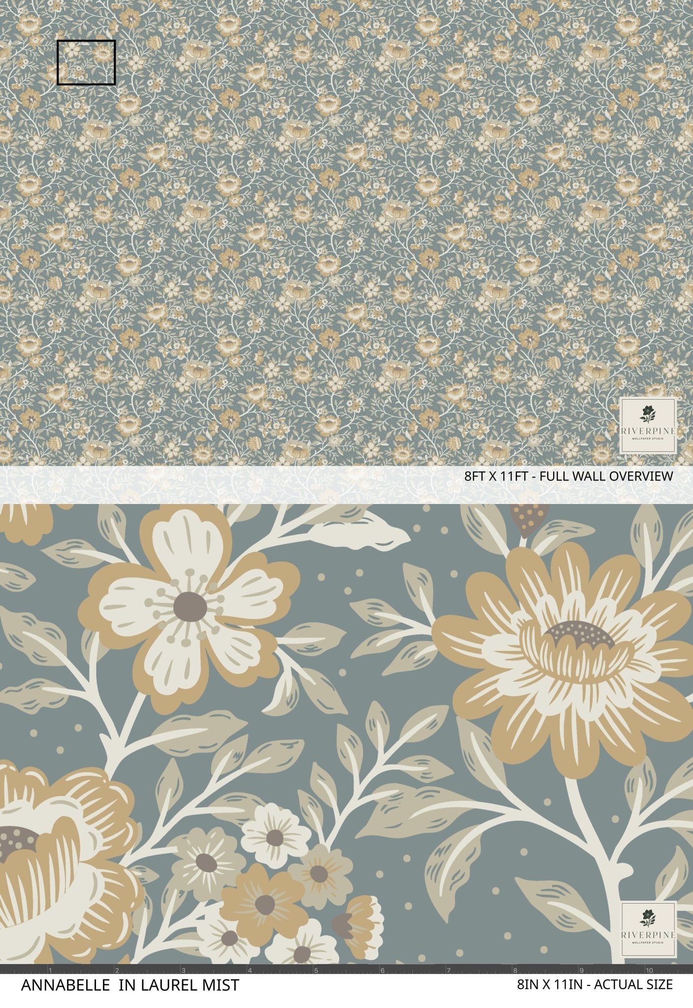 Annabelle Wallpaper in Laurel Mist